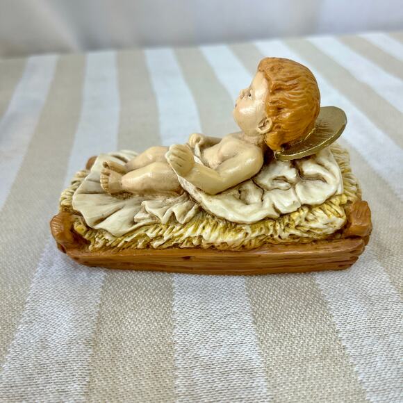 Vintage Castagna Alabaster Resin Baby Jesus 1988 Italy Nativity Christmas W/ Box - Picture 8 of 10